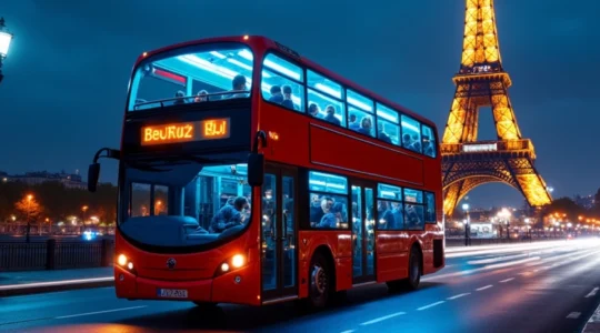 Paris night bus tour